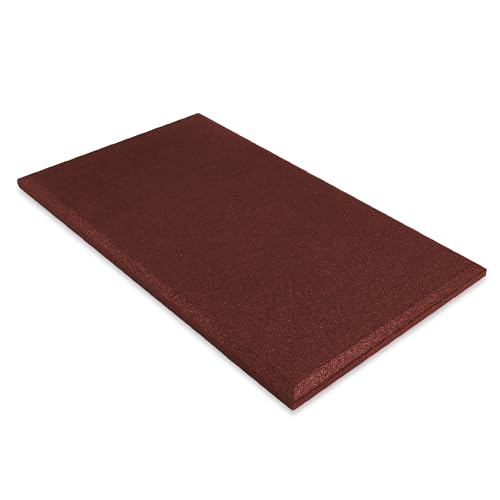 Playsafer Heavy Duty Commercial Grade Rubber Playground Safety Mat - Playground Protection Mat for Swings and Slides - 54" Long X 32" Wide x 2" Thick (Red) - color: Red