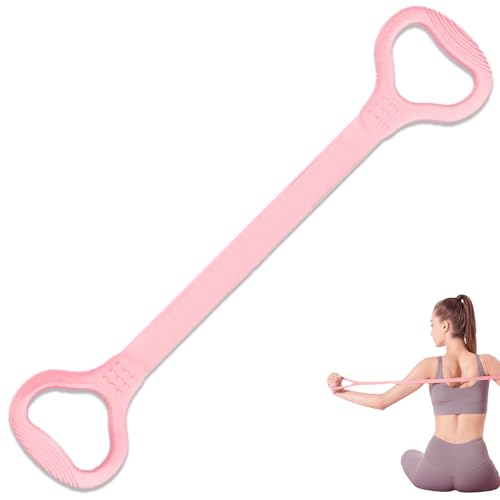 LEZER Figure 8 Resistance Band, Fitness Elastic Rope, Execrise Workout for Arm, Back, Chest and Shoulder, Yoga, Pilates, Stretching, Physical Therapy Equipment - style: Pink；20 lbs