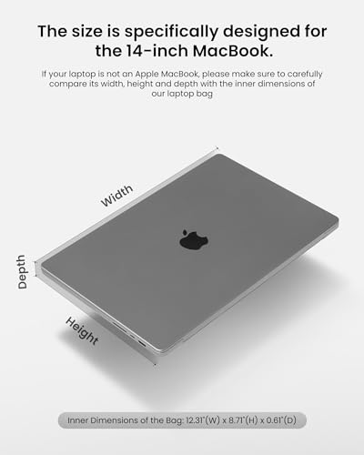 tomtoc 360 Protective Laptop Sleeve for 2026 14-inch MacBook Pro M5/M4/M3/M2 Pro/Max A3426 A3434 A3401 2026-2021, 13.5-14.4 Inch Surface Laptop 7/6/5/Studio 2/1, Water-Resistant Carrying Case - color: Gray, size: 13.5-14 inch