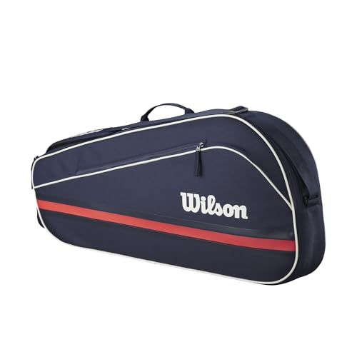 WILSON 2025 Team Tennis Racket Bags - color: Navy/Red, size: Holds up to 3 Rackets