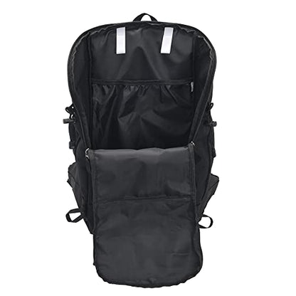 Bseash 40L Waterproof Hiking Camping Backpack with Rain Cover, Outdoor Sport Travel Daypack Rucksack for Skiing Cycling (Black) - color: Black