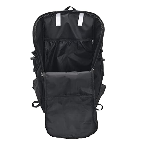 Bseash 40L Waterproof Hiking Camping Backpack with Rain Cover, Outdoor Sport Travel Daypack Rucksack for Skiing Cycling (Black) - color: Black