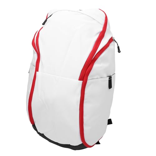 Basketball Backpack, Large Capacity Backpack with Laptop Compartment Dry Segregation Lightweight Sports Backpack for Exercise Ball Compartment - color: White Red