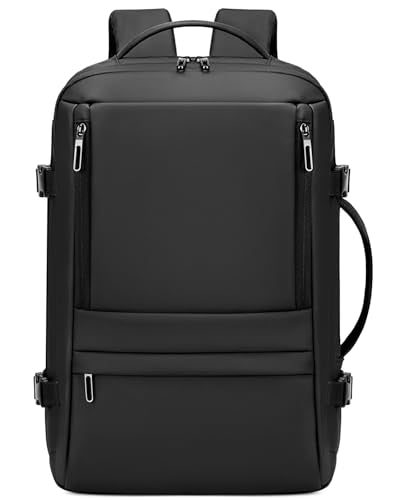 Rcrirth Carry On Travel Backpack for Airplanes | 35L Suitcase Backpack Luggage Business Weekender Bag - Expandable Travel Carry On Flight Approved for Men Women - Black - color: Black