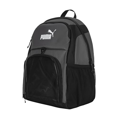 PUMA Pitch Ball Backpack with Front Mesh Ball Compartment & Ventilated Shoe Pocket - color: Castlerock