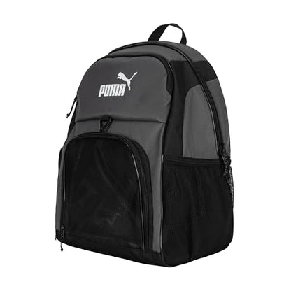 PUMA Pitch Ball Backpack with Front Mesh Ball Compartment & Ventilated Shoe Pocket - color: Castlerock