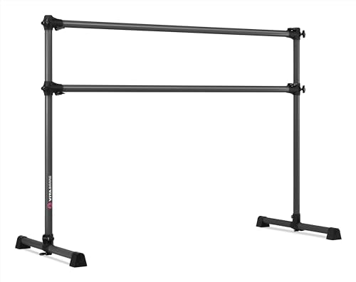 VITA Barre Portable Freestanding Double Ballet Barre, Prodigy, Aluminum | Adjustable Height, USA Made, Home or Gym Exercise Equipment for Kids & Adults | Dance, Fitness, Pilates - color: Dark Mystic Gray, style: 5 Ft