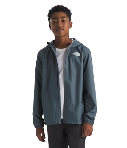 THE NORTH FACE Kids' Zipline Rain Jacket | Breathable Waterproof Rain Coat, Elastic Cuffs, Zip Pockets, Water Repellent - color: Granite Grey, size: XX-Large
