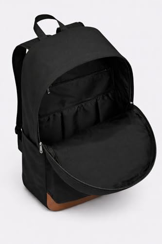 TRAILKICKER Black School Backpack, 17 Inch Laptop Backpack for College, Work & Travel, Lightweight Water-Resistant 25L Bookbag with Side Pockets - color: Black