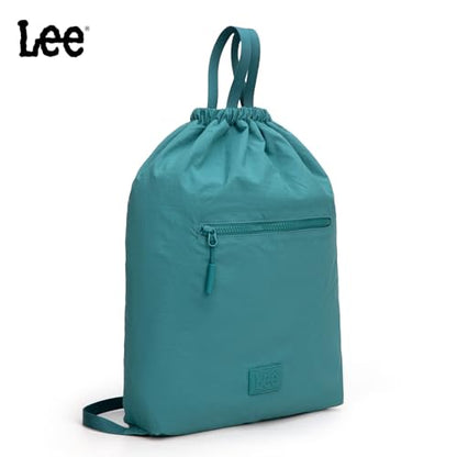 Montana West Lee Drawstring Backpack Bag Lightweight Small Gym Swim Beach Bag Water Resistant Sports Sackpack for Men Women, LEE48-002TQ - color: Turquoise