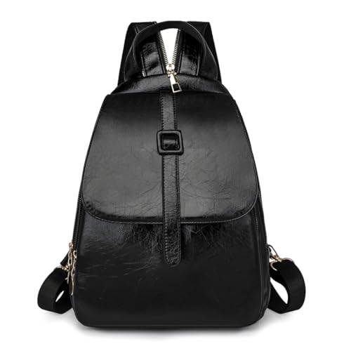 YANAER Mini Backpack for Women PU Leather Anti-theft Small Fashion Cute LightWeight Daypack for Work Travel Daily Black - color: Black