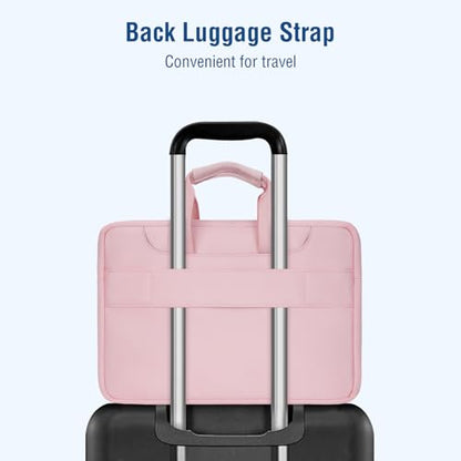 MOSISO 360 Protective Laptop Bag 13.3 inch, 13-14 inch Computer Bag Compatible with MacBook Air 13 inch/Pro 13 inch/Pro 14 inch,HP,Dell,Notebook, Laptop Carrying Case with Strap&Handle, Pink - color: Pink, size: 13.3 inch