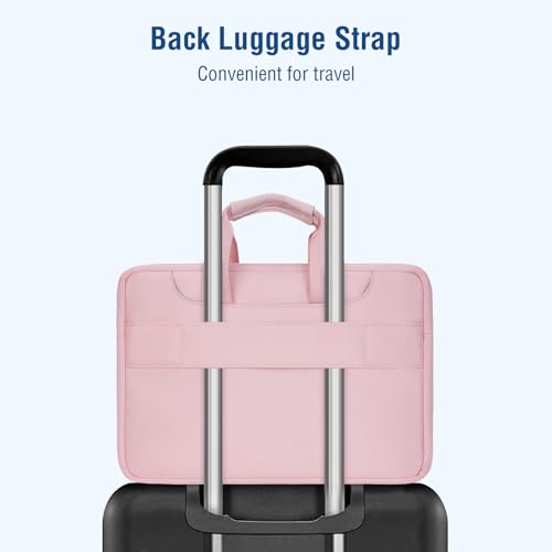 MOSISO 360 Protective Laptop Bag 14 inch, 14 inch Computer Bag Compatible with HP Lenovo Dell ASUS Acer, HP Stream, Dell Latitude, Lenovo IdeaPad, Laptop Carrying Case with Strap&Handle&Belt, Pink - color: Pink, size: 14 inch