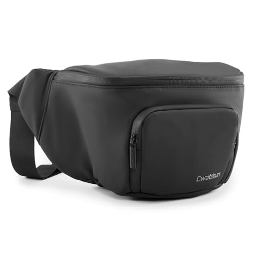 Cwatcun Waterproof Camera Waist Bag Compact Camera Case, Lightweight Portable Fanny Pack, Daily Carry Storage Case Crossbody Bag for Canon, Nikon, Sony, Fuji DSLR/SLR/Mirrorless Camera, Lens, Black - size: Small