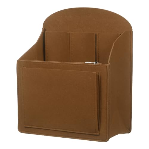 uxcell Purse Organizer Insert, Portable Felt Organizer Bag with Metal Zipper Multiple Compartments Purse Liner for Backpack Rucksack Handbag Shoulder Bag (10.6 x 5.7 x 13.6, Light Brown) - color: Light Brown, size: 10.6 x 5.7 x 13.6"