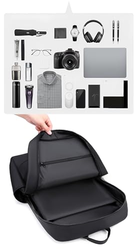 Men's Waterproof Laptop Backpack, Travel Bag, Black, Adjustable Shoulder Straps, Luggage Strap (grey) - color: Grey