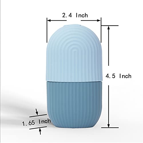 XHJRI Ice Face Roller Massager,Ice Cube Roller for Face, Eyes and Neck Naturally Conditioning and Skin Care,De-Puff Eye Bags,Reduce Migraine Pain,Reusable Massage Silicone Ice Mold (Blue) - color: Blue