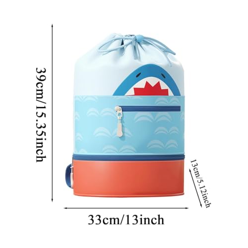 Kids Swim Bag With Wet Dry Separate Pockets, Waterproof Swìm Backpack For Beach Gym School, Lightweight Swim Bag For Kids With Shoe Compartment - color: Blue