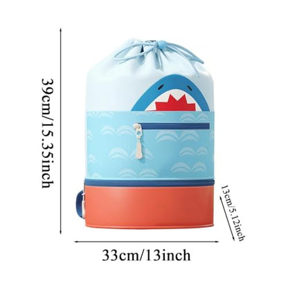 Kids Swim Bag With Wet Dry Separate Pockets, Waterproof Swìm Backpack For Beach Gym School, Lightweight Swim Bag For Kids With Shoe Compartment - color: Blue