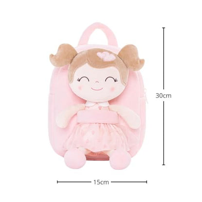 Gloveleya Toddler Backpack Baby Girl Gift Plush Bag Diaper Bag with Pink Flocking Heart Girl Backpack - color: A036 Pink Heart Backpack, size: 9 inches