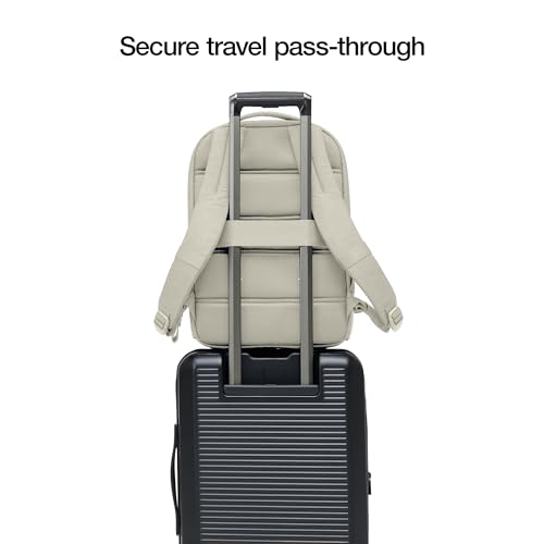 Incase Crosstown Backpack – 20L Everyday Laptop Backpack for Work, Travel – 16" Faux Fur MacBook Sleeve, External Front Pocket, Water Bottle Pockets, Travel Pass Through - Limestone - color: Limestone
