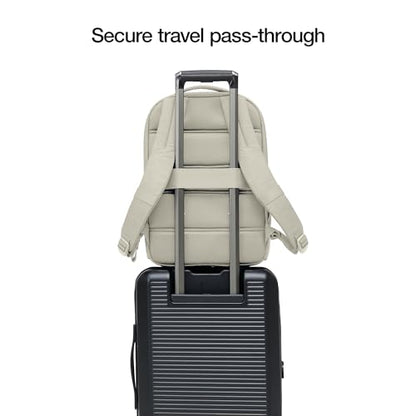 Incase Crosstown Backpack – 20L Everyday Laptop Backpack for Work, Travel – 16" Faux Fur MacBook Sleeve, External Front Pocket, Water Bottle Pockets, Travel Pass Through - Limestone - color: Limestone