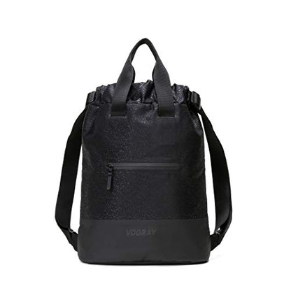 VOORAY 23L Flex Cinch Drawstring Backpack – Lightweight Travel Bag, Weekender & Sports Gym Bag for Women and Men - color: Black Foil