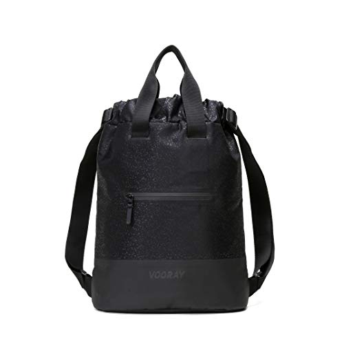 VOORAY 23L Flex Cinch Drawstring Backpack – Lightweight Travel Bag, Weekender & Sports Gym Bag for Women and Men - color: Black Foil