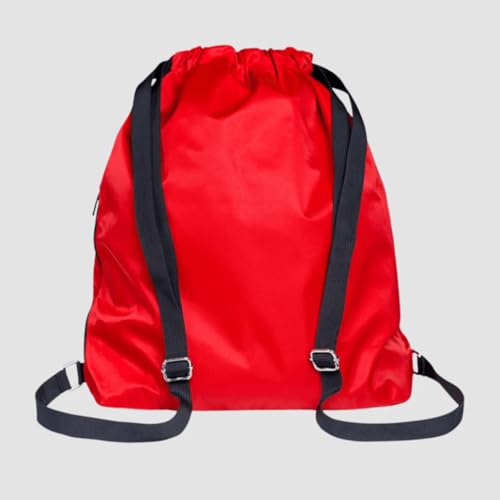 Nfinity Drawstring Backpack Large Capacity Multi-Compartment Cinch Bag - color: Red