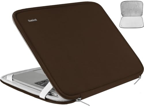 Laptop Sleeve Bag 14 inch, Shockproof Protective Computer Cover Flip Case Briefcase Carrying Bag Compatible with 14" HP, Lenovo, Asus, Acer, Notebook, Chromebook Computer, Brown - color: Brown, size: 14 Inch