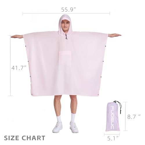 Hooded Waterproof Raincoat, Unisex Outdoor Hiking Camping Mat and Small Tent - color: Pink