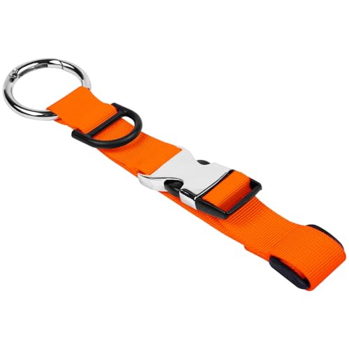 Wisdompro Jacket Gripper Strap, Add a Bag Luggage Straps Baggage Suitcase Belts Travel Accessories with Hook and D-Ring - Make Your Hands Free, Easy to Carry Your Extra Bags - Orange - color: Orange