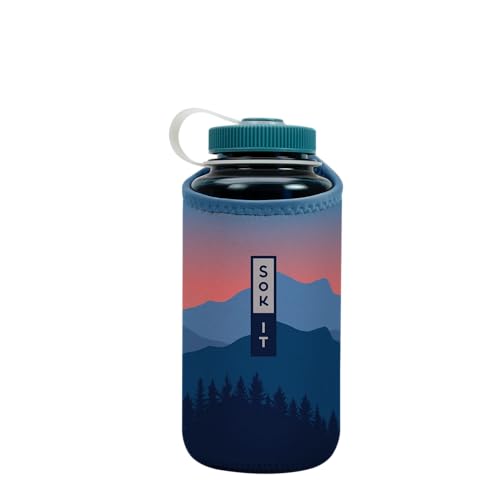 Sok It BotlSok Water Bottle Sleeve Insulated Neoprene Cover (Blue Ridge, Fits 32oz Nalgene) - color: Blue Ridge, size: Fits 32oz Nalgene