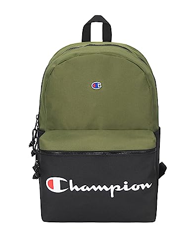 Champion Manuscript Backpack with Padded Adjustable Straps, Water Bottle Pocket for Work, Travel, Daily Use - color: Olive