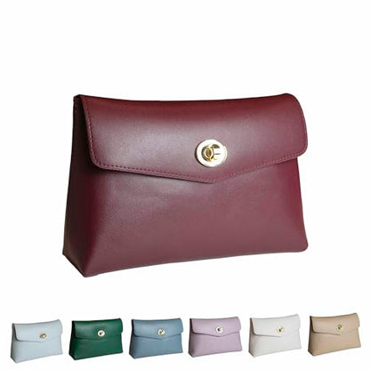 Cosmetic Bag Travel Makeup Pouch Travel Organizer, Zipper Pouch Bags for Women Vegan Leather (No Text, Red) - color: Red