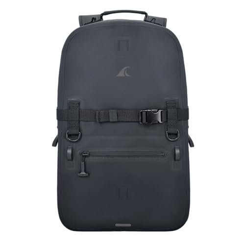 Breakwater Supply™ Fogland Waterproof IP68 Submersible Backpack | Laptop Sleeve & Airtight Zippers for Outdoors, Travel, Boating, Kayaking, Surfing, Floating Dry Bag, Unisex, TPU (Stealth Black, 25L) - color: Stealth Black, size: 25L
