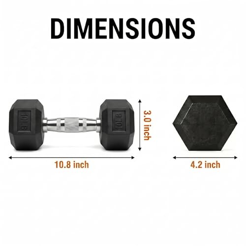 5-550 lb Rubber Hex Dumbbell Set, Heavy-Duty Free Weights for Home Gym Strength Training, Muscle Building & Full Body Workouts, No Rack Included - size: 5 lb & 10 lb, Pair