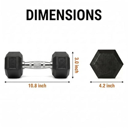 5-550 lb Rubber Hex Dumbbell Set, Heavy-Duty Free Weights for Home Gym Strength Training, Muscle Building & Full Body Workouts, No Rack Included - size: 5 lb & 10 lb, Pair
