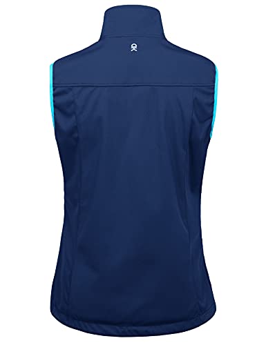 Little Donkey Andy Women's Lightweight Softshell Vest, Windproof Sleeveless Jacket for Running Hiking Travel - color: Blue, size: 3X-Large