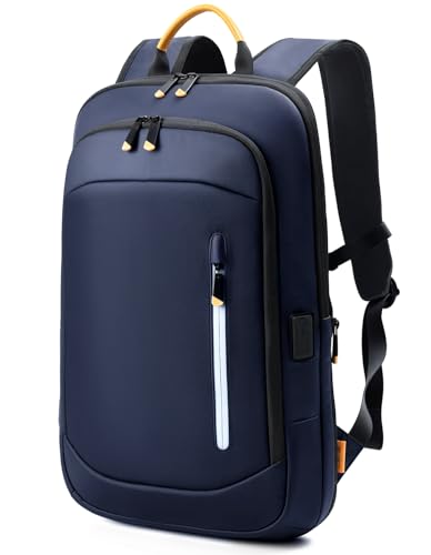 Slim Laptop Backpack for Men, 15.6 Inch Business Travel Backpack with USB Charging Port, 1.5Lbs Lightweight Work Computer Bag, 600D Waterproof Durable Backpack, Blue - color: Blue, size: 15.6 Inch