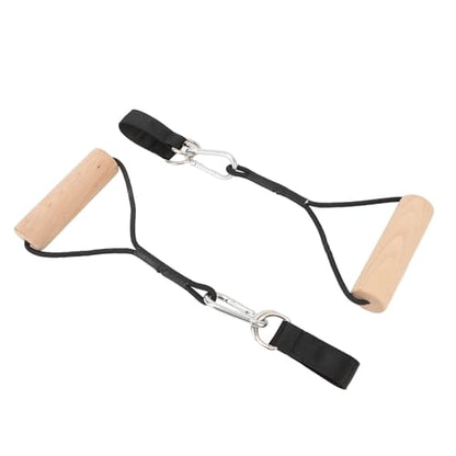 ZJchao Wooden Gymnastic Rings for Home & Outdoor Use – Portable Pull-Up Handles with -Duty Straps, Buckles & Carry Bag, Fit for Fitness Levels