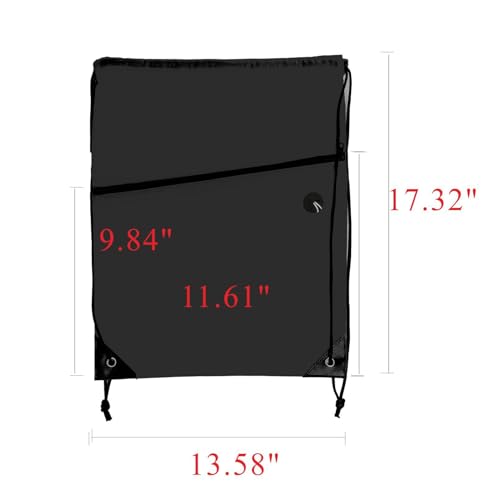 20PCS Drawstring Bag Sports Gym String Backpack Bulk Cinch Bag Sackpack with 2 layer Zip pocket for Yoga Gym Traveling (20, black) - color: Black