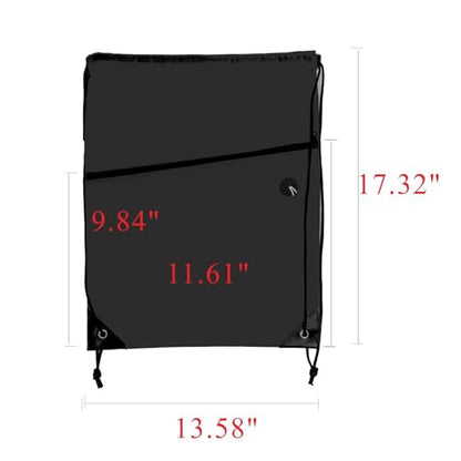 20PCS Drawstring Bag Sports Gym String Backpack Bulk Cinch Bag Sackpack with 2 layer Zip pocket for Yoga Gym Traveling (20, black) - color: Black