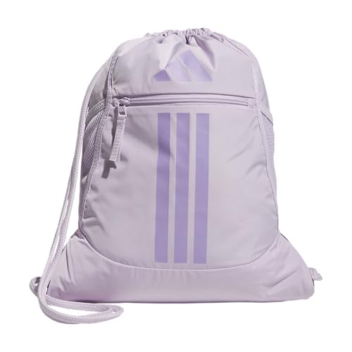 adidas Alliance Sackpack – Drawstring Backpack for Sports, Small Gym Bag, Ice Lavender/Powder Plum Purple/3, OSFA - color: Ice Lavender/Powder Plum Purple/3