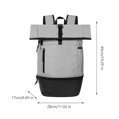 Outdoor Gym Backpack, Multifunction Large Capacity Lightweight for Fitness Travel Hiking, Nylon Daypack- Gray - color: Gray