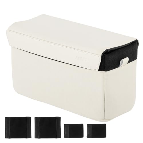 AMBITFUL D1 Cube Camera Insert, Medium/Large Padded Organizer with Dividers for Mirrorless DSLR, Black/Apricot (Beige, M (5.2L)) - color: Beige, size: M (5.2L)