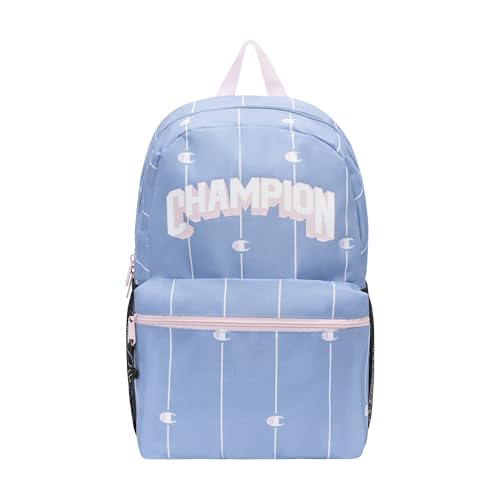 Champion Kids' Merit Backpack with Padded Straps, Water Bottle Pocket and Laptop Compartment for Daily Use, Endless Sky/White/Rose, One Size - color: Endless Sky/White/Rose