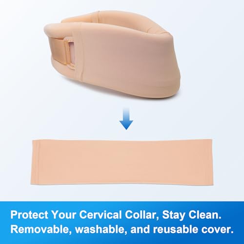 Velpeau Cover Sleeve for Neck Brace & Cervical Collar for Men & Women, Dust Cover, Comfortable Wearing While Sleeping, Working, Breathable Sweat-Absorbent, Quick Dry (Khaki, X-Large) - size: X-Large (Pack of 1), style: Neck Brace Sleeve-Khaki