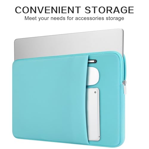 RAINYEAR 13 Inch Laptop Sleeve Compatible with 13.3" MacBook Air/Pro M1 M2 M3 M4 M5 A3449 A3240 A3113 A2681 A2338 Case Cover Bag with Front Pocket Accessories Pouch (Blue) - color: Blue, size: 13"