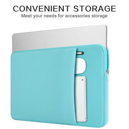RAINYEAR Laptop Sleeve Case Compatible with 13.3 Inch Notebook Computer Chromebook 14" MacBook Pro/Max M1 M2 M3 M4 M5 Protective Cover Soft Bag with Front Pocket & Accessories Pouch (Blue) - color: Blue, size: 13"-13.3"